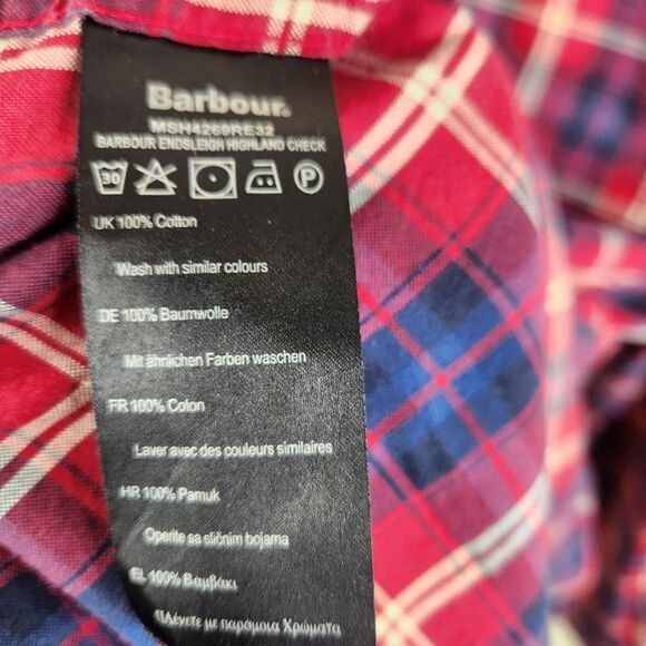 Barbour Vintage Mens Tailored Fit Endsleigh Highland Check LS Flannel Shirt XL - Picture 7 of 8